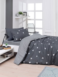 L'essentiel linge de maison Juego de funda de edredón Üçgen - Gris
